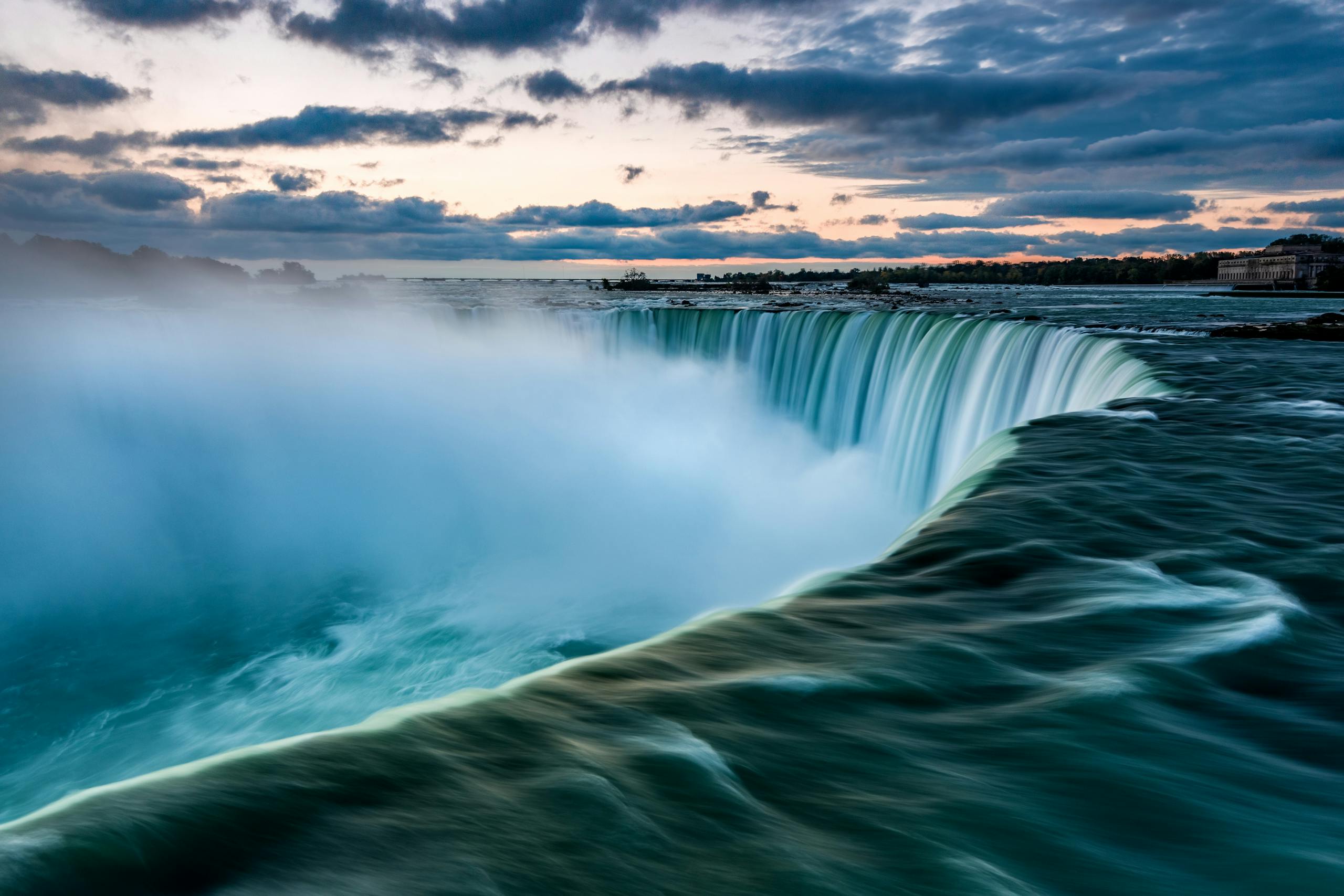 Landscape with Big, Powerful Waterfall