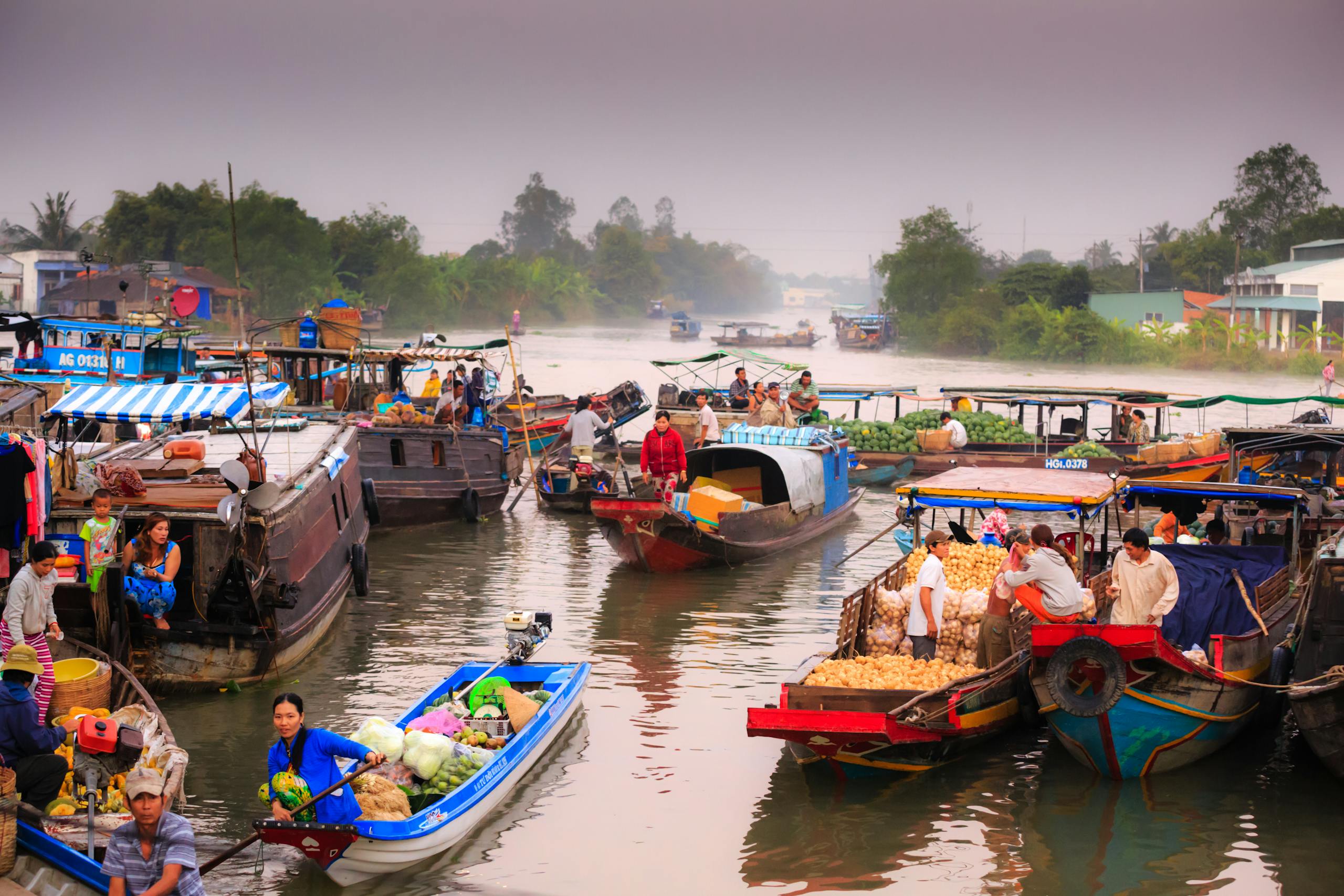 Parked Boats on Water